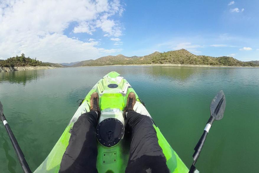 Kayaking and Hiking on Lake Dipotamos in Skarinos