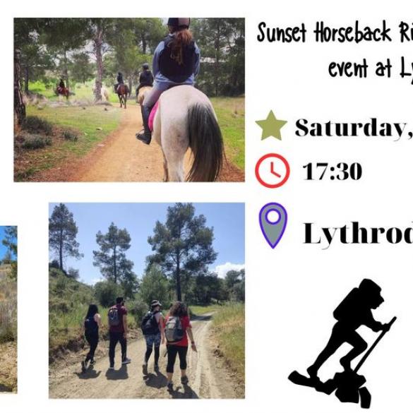 Sunset Horseback Riding - Hiking - Wine event at Lythrodontas Sunset Horseback Riding - Hiking - Wine event at Lythrodontas