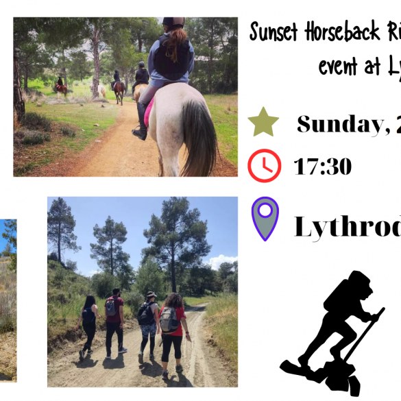 Sunset Horseback Riding - Hiking - Wine event at Lythrodontas